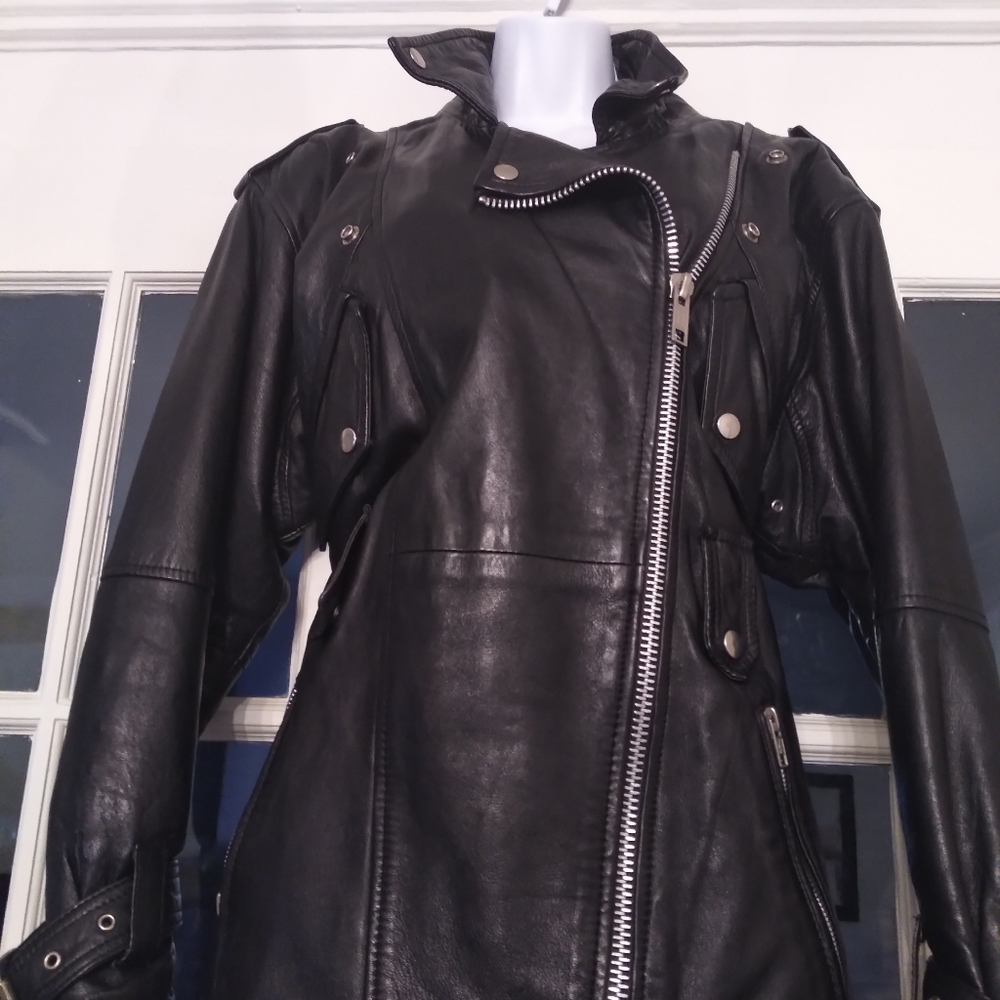 Beautiful leather bomber jacket